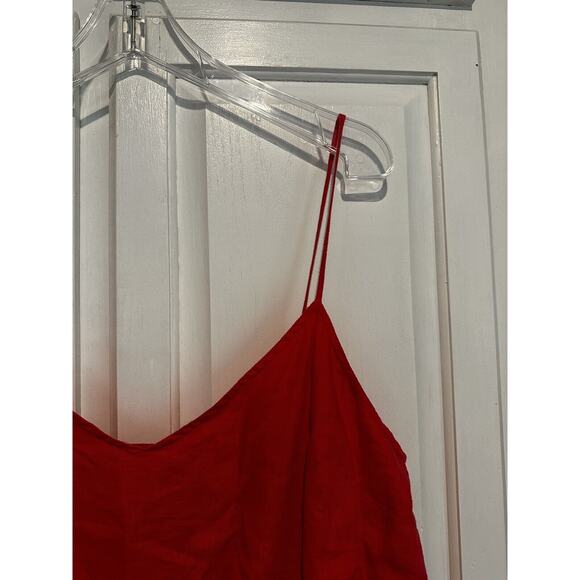 J. Crew 100% Linen Mini Dress Sleeveless Size XL Coral Lined Vacation Summer - Picture 2 of 9